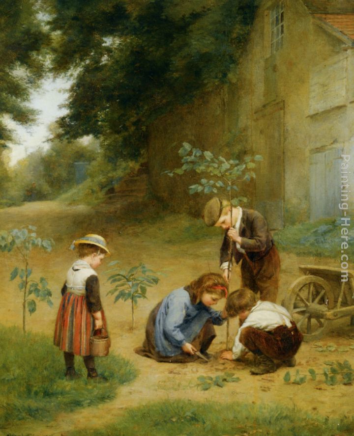 Les Jeunes Jardiniers painting - Edouard Frere Les Jeunes Jardiniers art painting